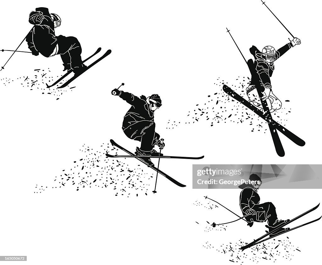 Extreme Skifahrer wird große Luft