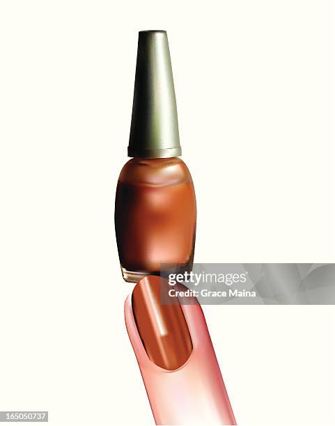fingernail polish - vector - nail polish bottle stock illustrations