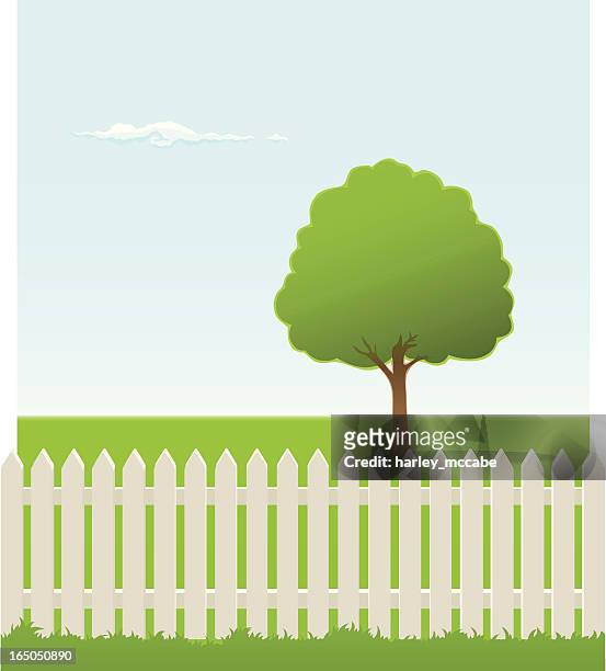 fenced in - mccabe stock illustrations