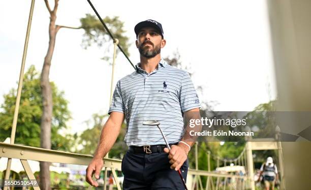 Kildare , Ireland - 7 September 2023; Billy Horschel of USA walks to the 16th green during day one of the Horizon Irish Open Golf Championship at The...