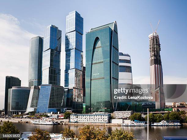 skyscraper - moscow international business center stock pictures, royalty-free photos & images