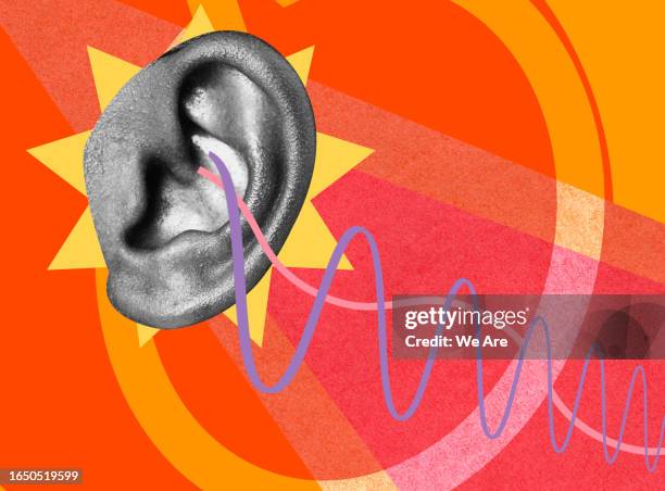 hearing test - ear stockfoto's en -beelden