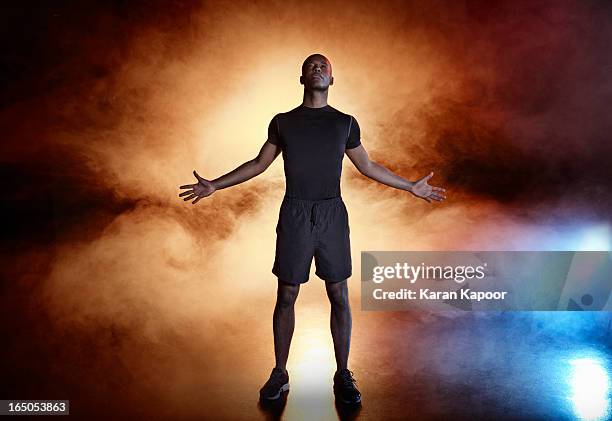 portrait of male athlete - backlight stock pictures, royalty-free photos & images