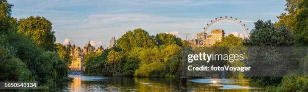 london sunset light on whitehall tranquil lake cityscape panorama - kensington and chelsea stock pictures, royalty-free photos & images