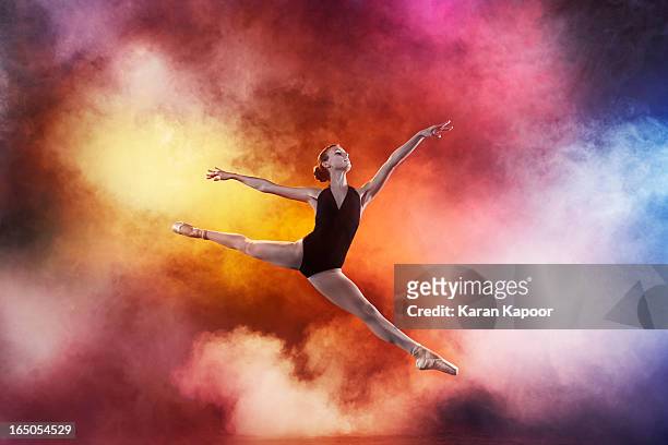 female ballerina - dry ice stock pictures, royalty-free photos & images