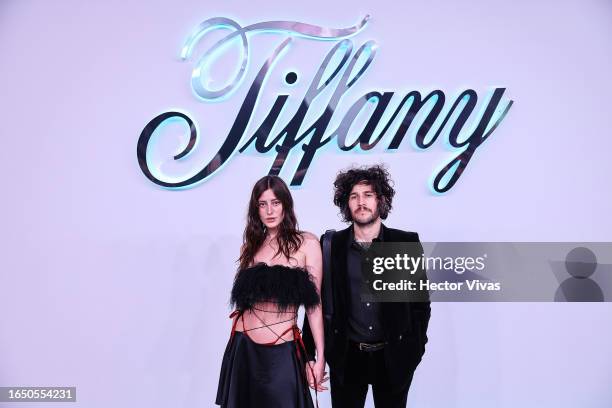 Alejandra Guilmant and Rodrigo Blanco pose for a photo during the event Diamonds and Wonders Mexico City by Tiffany & Co on September 06, 2023 in...