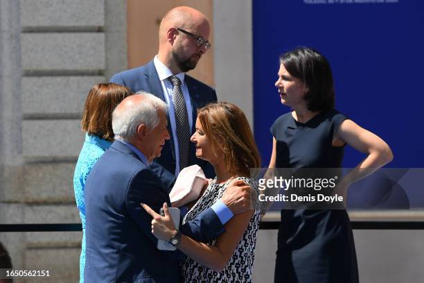 Josep Borrell, High Representative and Vice President of the European Commission chats with Tanja Fajon, Deputy Prime Minister and Foreign Minister...