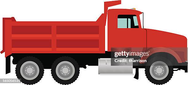 bildbanksillustrationer, clip art samt tecknat material och ikoner med vector dump truck - dumper