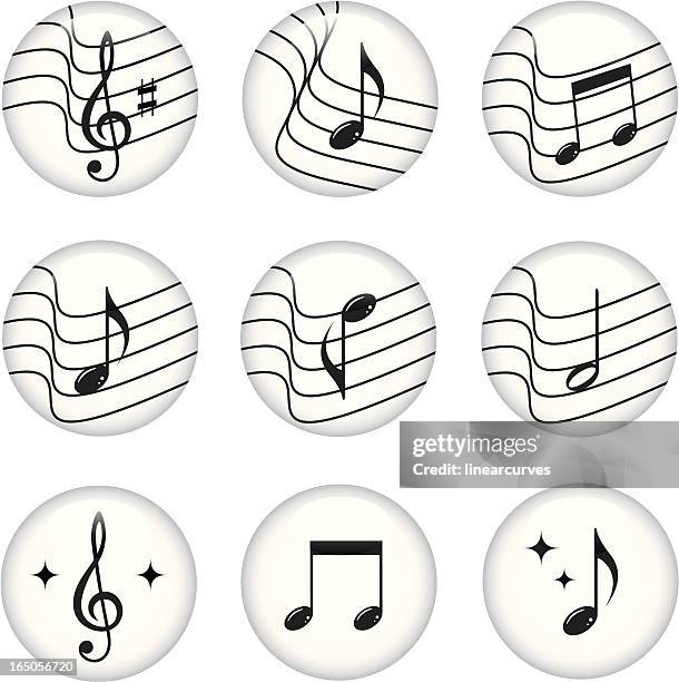 musical buttons - quarter note stock illustrations