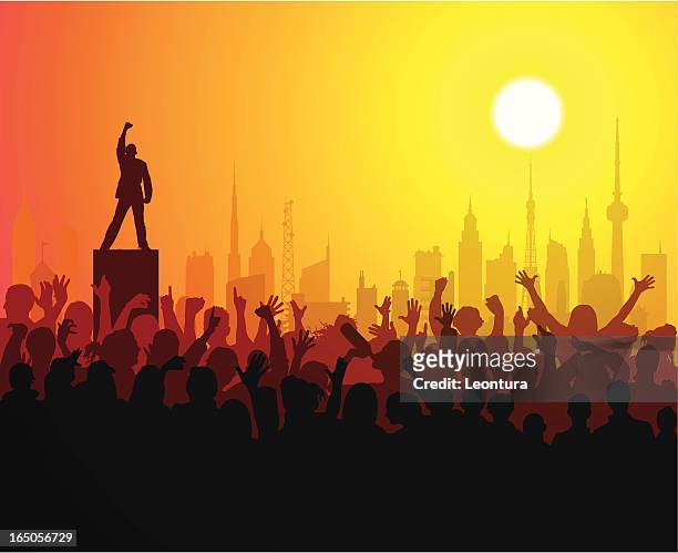 loud people - crowd surfing stock illustrations