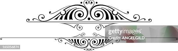 centre ruleline and scroll - renaissance stock illustrations