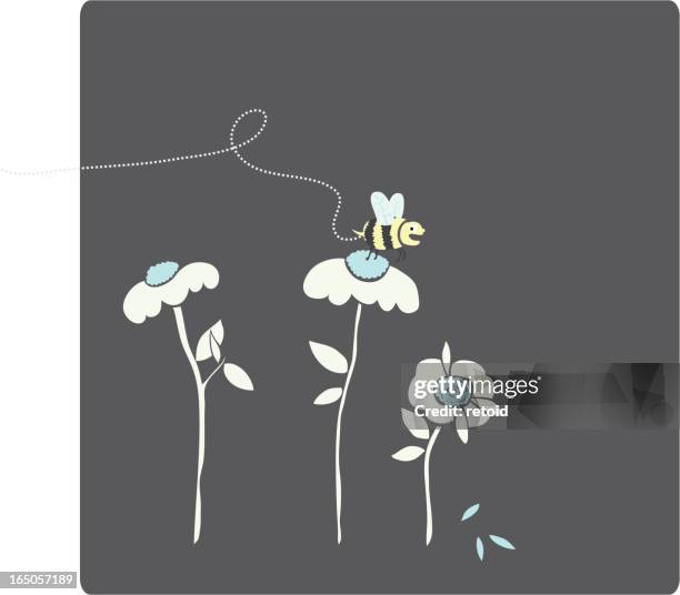 this bee is far from home. - bee flower spring stock illustrations