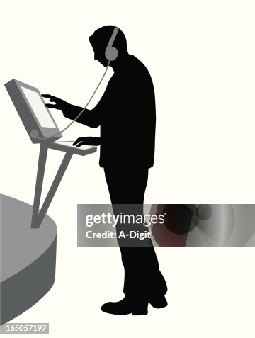Computer LCD Vector Silhouette Computer LCD Vector Silhouette