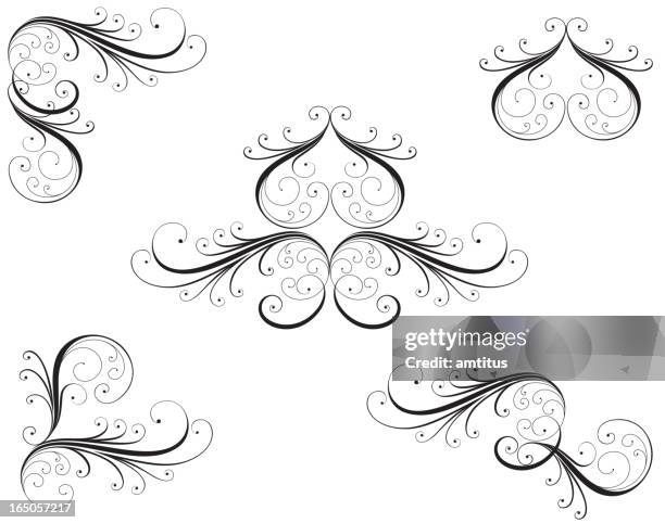 victorian scrolls - victorian pattern stock illustrations