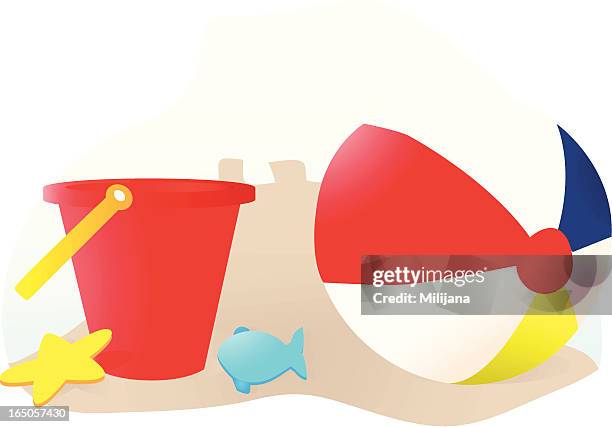 beach toys - inflatable ball stock illustrations