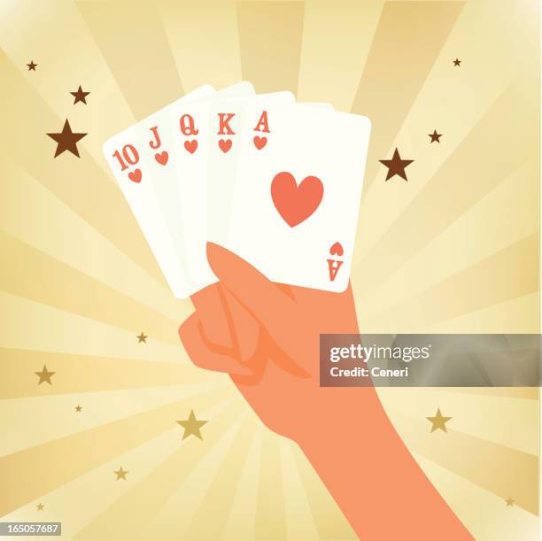 illustrations, cliparts, dessins animés et icônes de primé de jeu - quinte flush