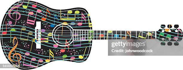 illustrazioni stock, clip art, cartoni animati e icone di tendenza di chitarra musicale - acoustic guitar