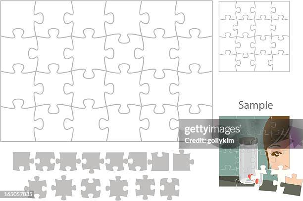 make your own puzzle - jigsaw stock illustrations