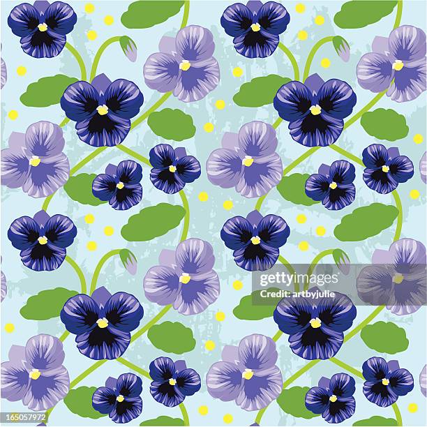 repeating pansy tile - pansy stock illustrations