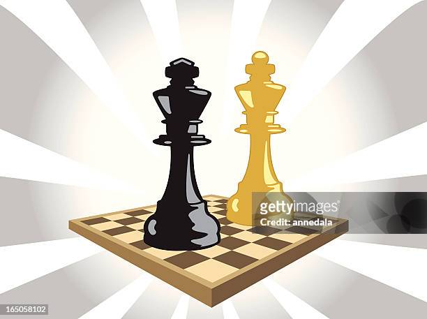 black king and white queen - queen chess piece stock illustrations