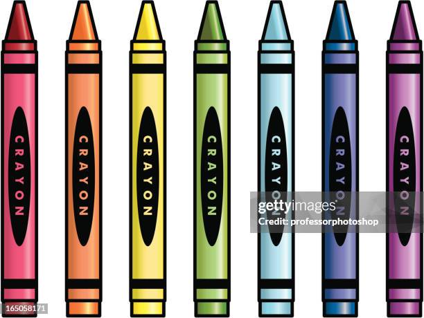 crayon rainbow - coloring crayons stock illustrations