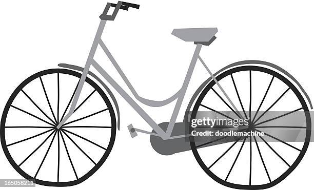 old timey bike - window seat stock illustrations