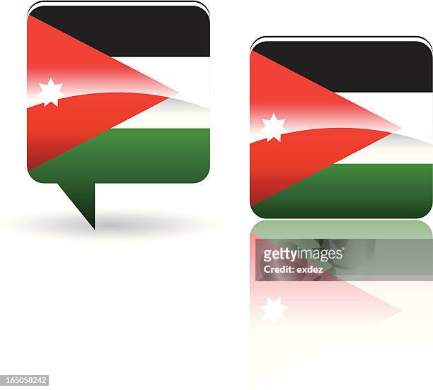 national flag of jordan - amman stock illustrations
