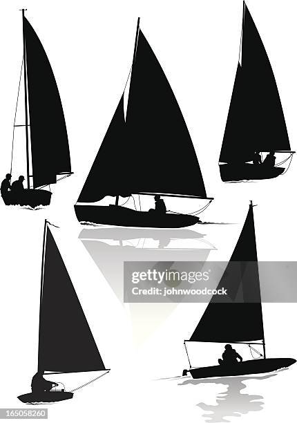 dinghy sailing - sailing competition stock illustrations