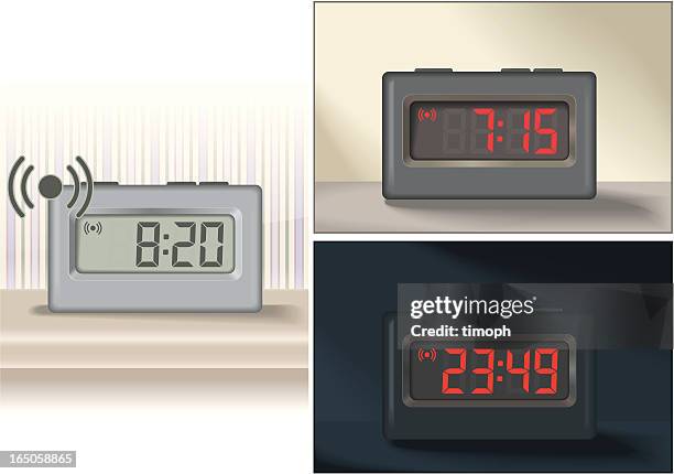 stockillustraties, clipart, cartoons en iconen met alarm clocks - nachtkastje