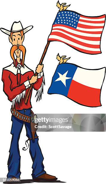 patriotic cowboy - texas state flag stock illustrations