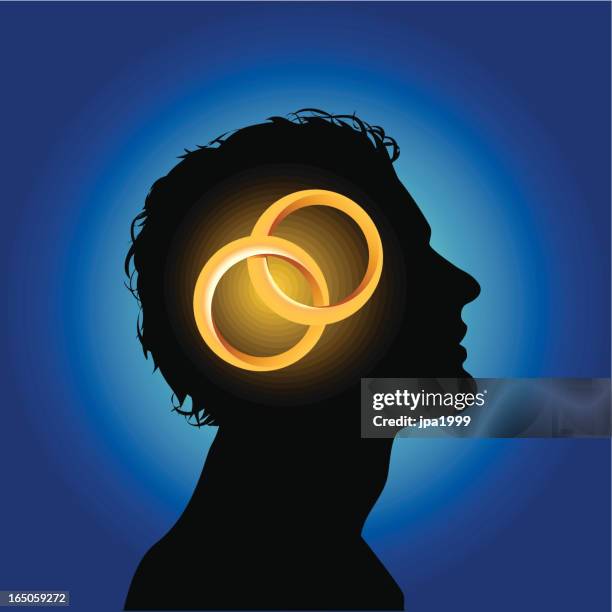 head for commitment - interlocking shapes stock illustrations