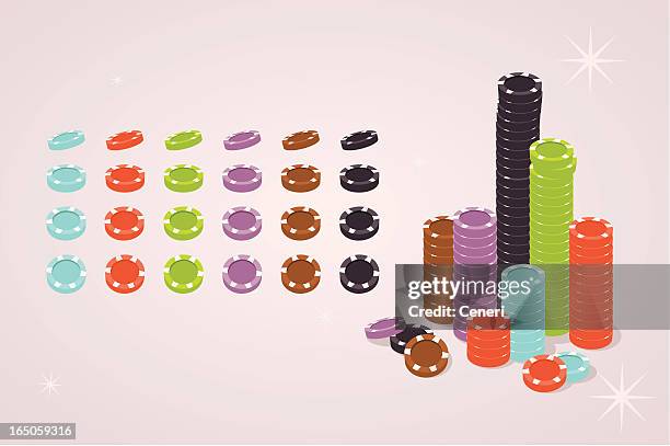 ilustraciones, imágenes clip art, dibujos animados e iconos de stock de chips de póquer - ficha de apuestas