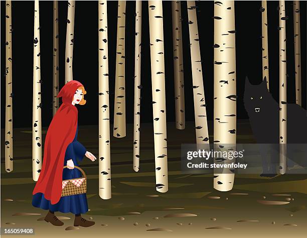 ilustrações, clipart, desenhos animados e ícones de little red riding hood - chapeuzinho vermelho criatura mítica