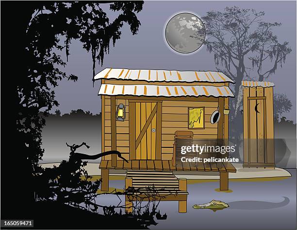 stockillustraties, clipart, cartoons en iconen met blue bayou - swamp