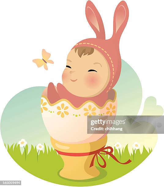 baby bunny - easter bunny costume stock illustrations