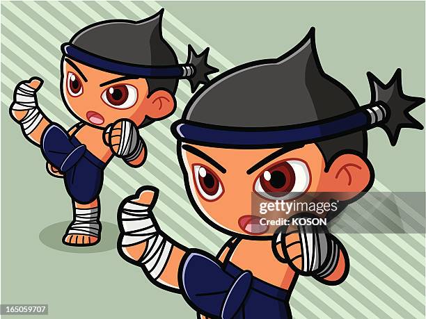 thai boxing - kickboxing stock illustrations