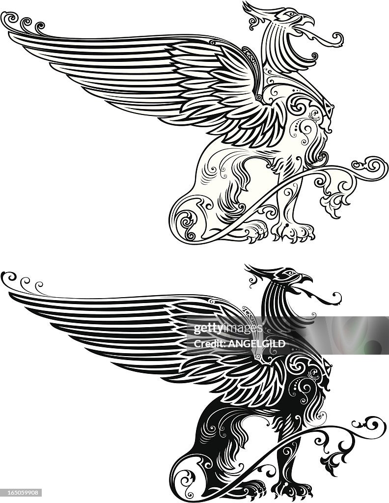 Standing Phoenix Illustration