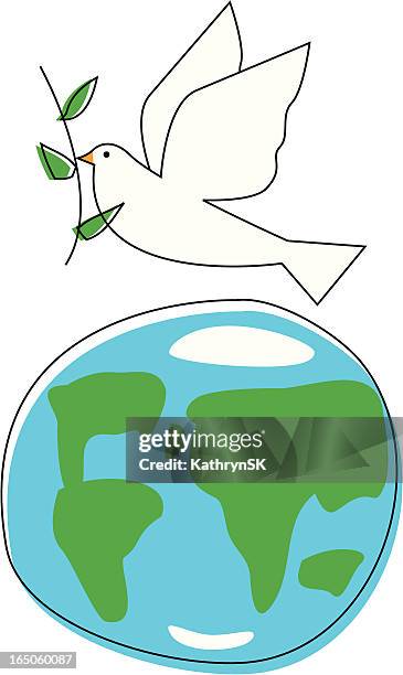 world peace - olive leaf isolated stock illustrations