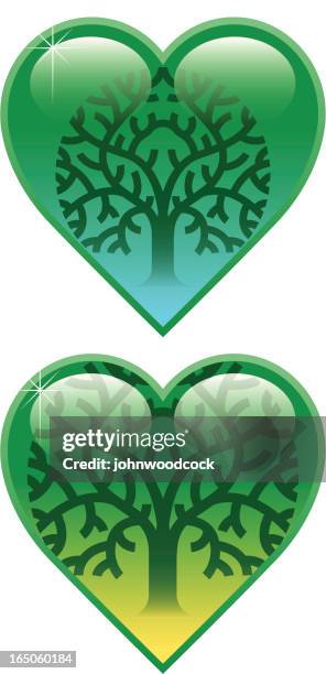 tree heart two - yard waste stock illustrations