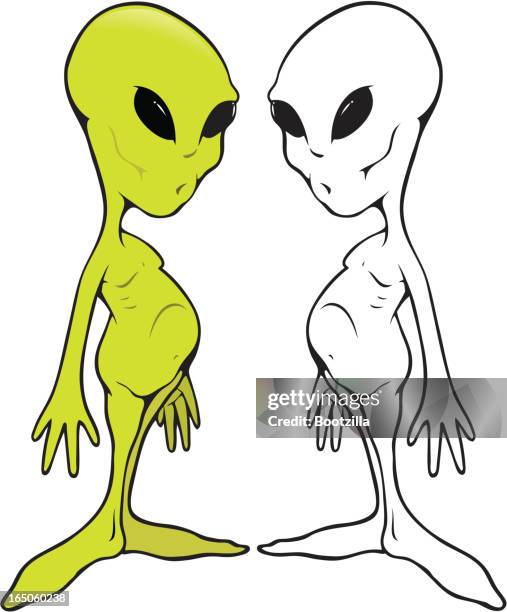 little alien - alien head stock illustrations