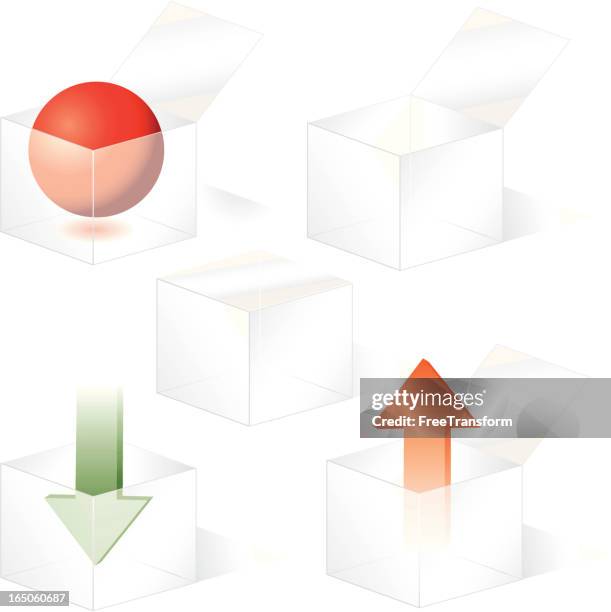 plastic box icons - perspex boxes stock illustrations