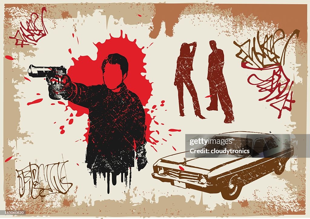 Grunged Up Gangsta High-Res Vector Graphic - Getty Images