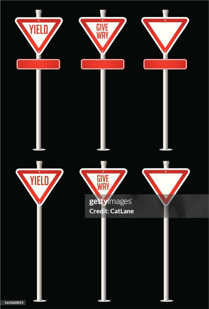 Yield Sign Rectangular Yield Signs Vector High-Res Vector Graphic - Getty Images