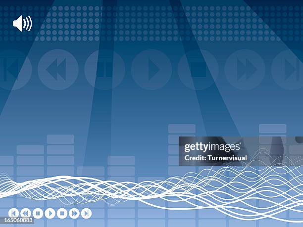 sound wave abstract - horizontal - multimedia background stock illustrations