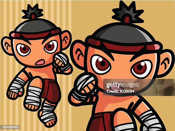 ilustrações, clipart, desenhos animados e ícones de boxe tailandês - povo tailandês