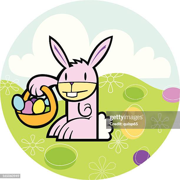 easter bunny - empty easter basket stock illustrations