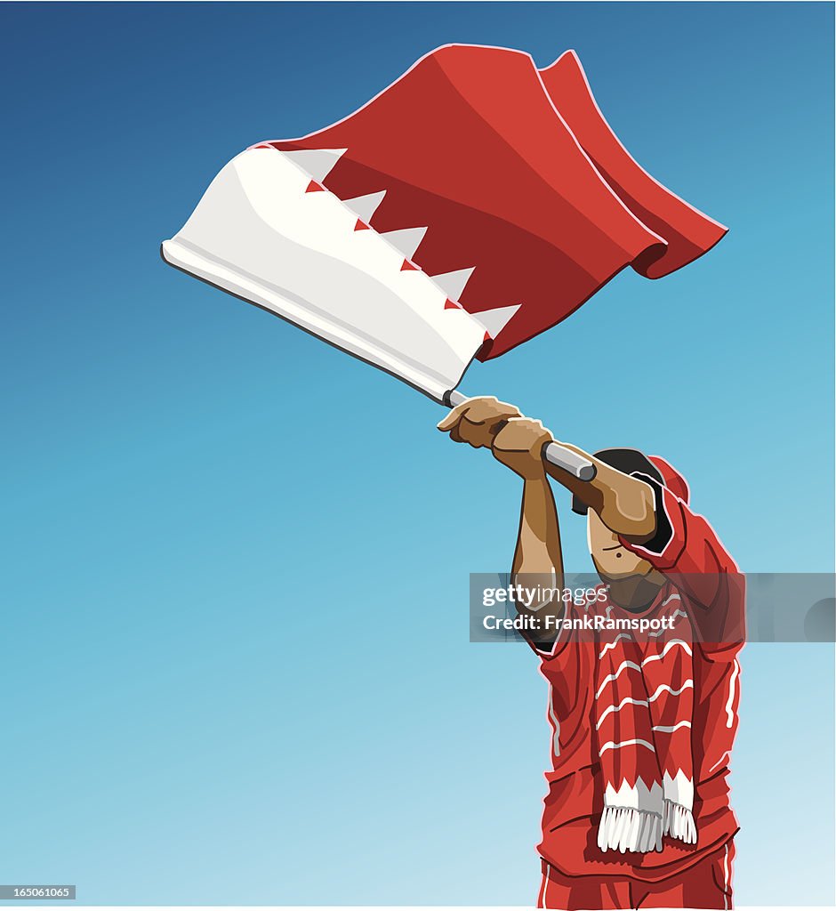 Bahrain winken Flagge Fußball-Fan