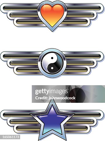 Three chrome badges Three chrome badges