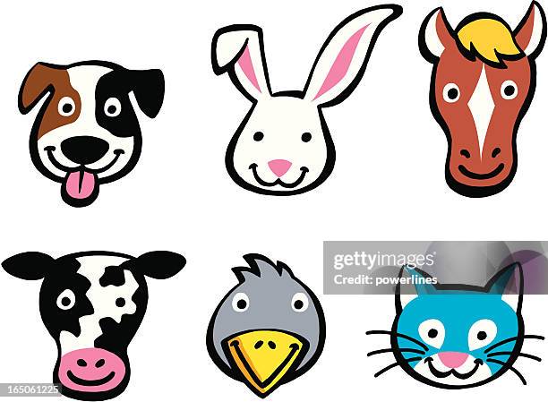 animal heads - dog head stock illustrations
