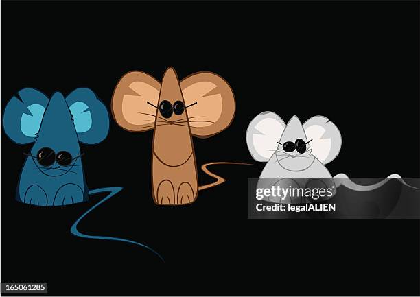 illustrazioni stock, clip art, cartoni animati e icone di tendenza di tre cieco mice - tre animali